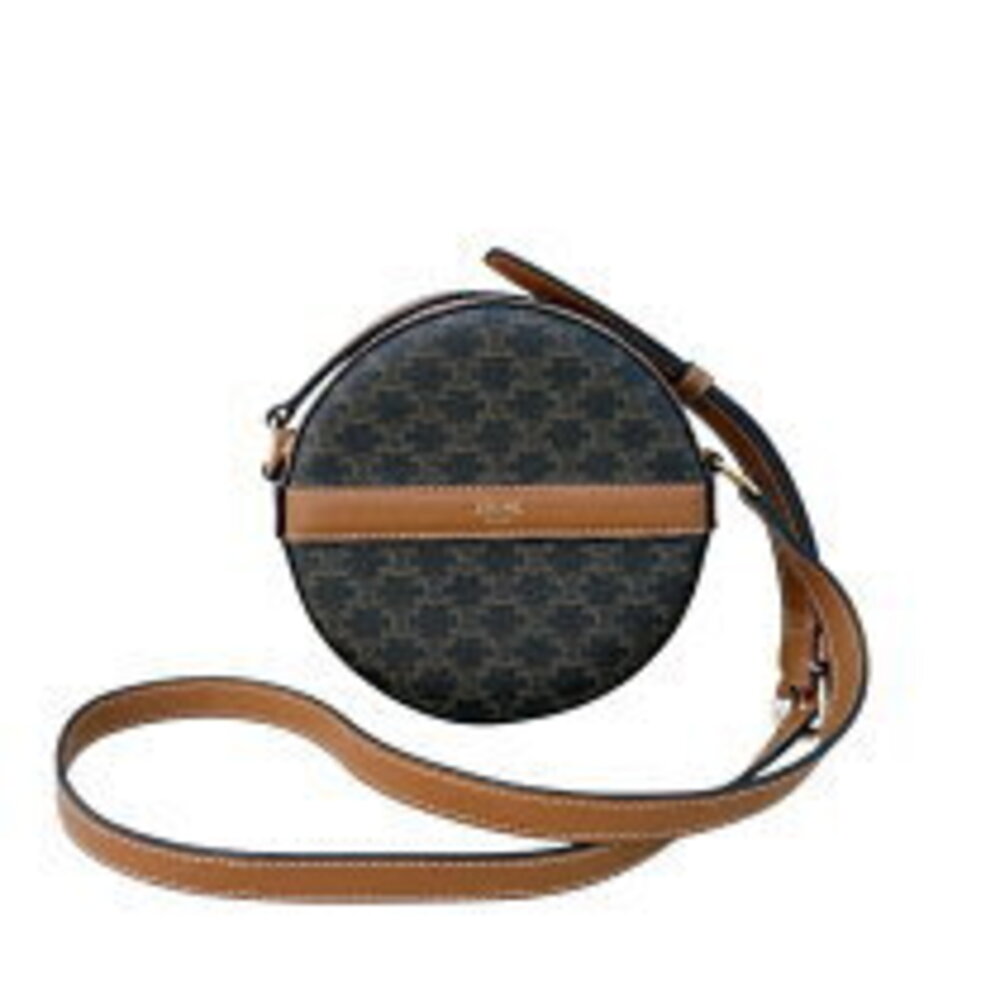 Gucci Triomphe Round Tan Gold Canvas Tote Bag